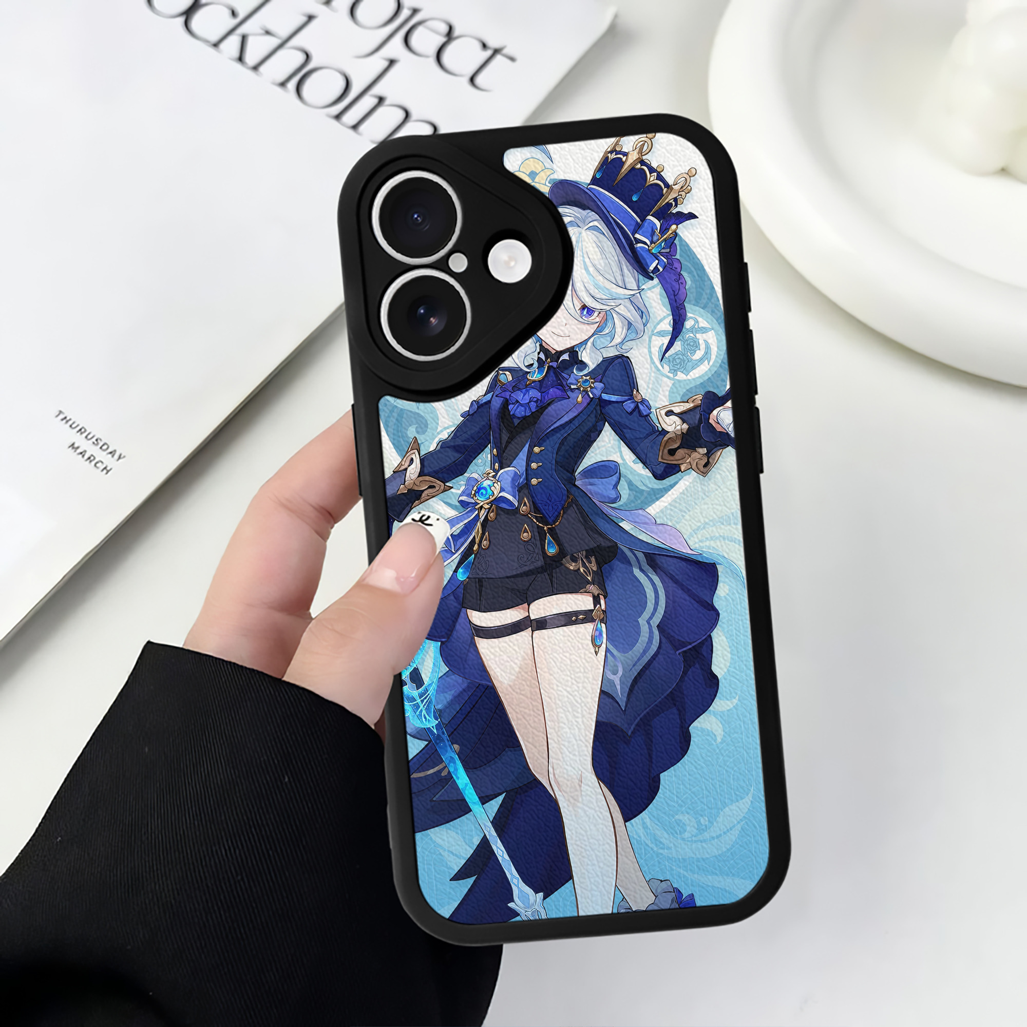 げんし神 genshin 【iPhone 16シリーズ対応】シリコンスマホケース（レザー調） 材質：シリコン